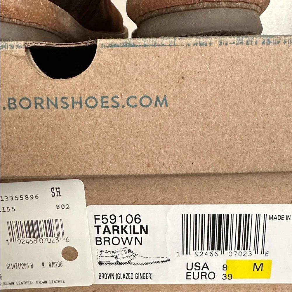 Born Women’s Tarkiln Brown Glazed Ginger Leather Ankle Boots - Picture 2 of 4